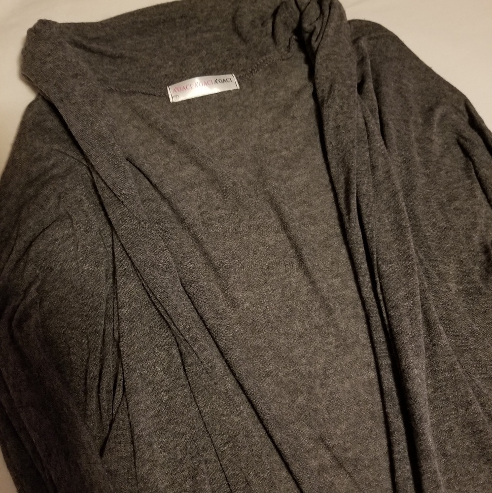 grey cardigan